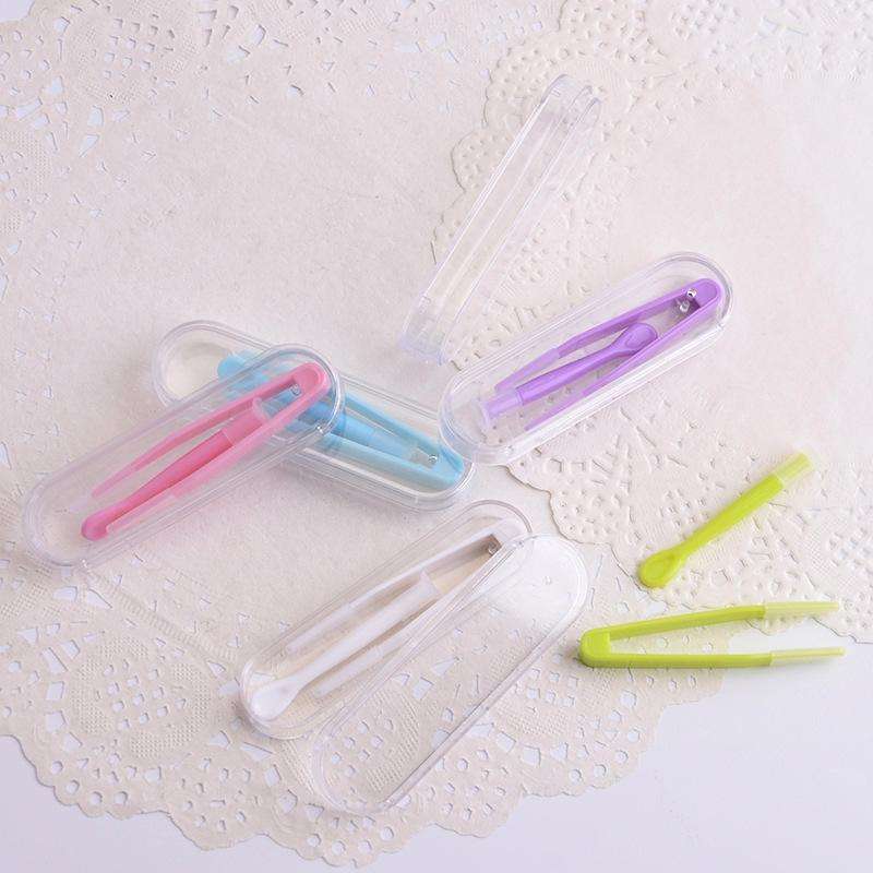 5pcs Portable Contact Lens Special Tweezer and Stick Set Travel Kit(Blue)