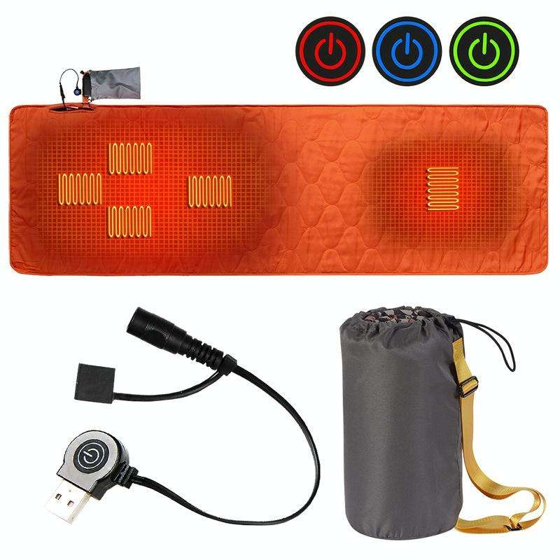 Winter Outdoor Camping Smart Portable Heating Sleeping Pad(Orange Red)