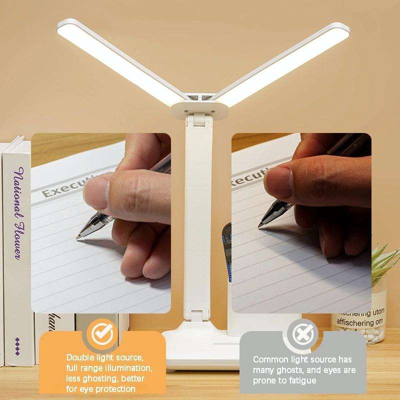 Double Head Lighting LED Charging Desk Lamp,Style: Plug-in Version+Cable