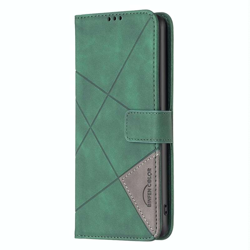 For vivo Y27 4G Magnetic Buckle Rhombus Texture Leather Phone Case(Green)