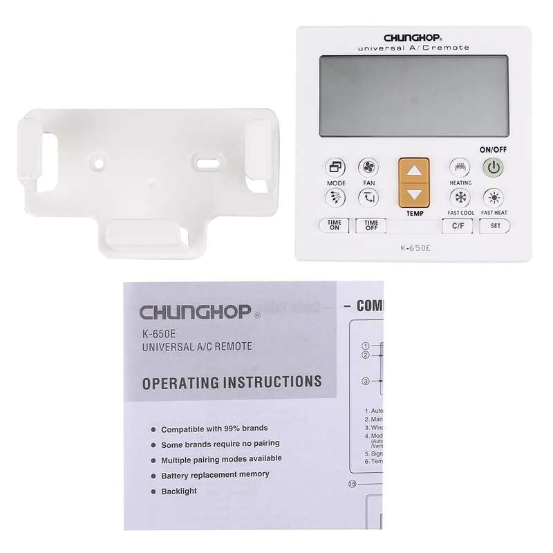 CHUNGHOP K-650E Universal LCD Air-Conditioner Remote Controller with Bracket