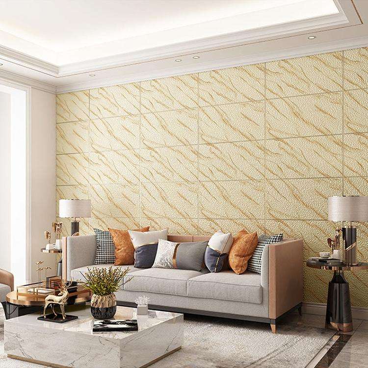 3D Striped Texture Wallpaper Non-woven Deerskin Velvet Marble Thickened Wallpaper, Size:53x950cm(...