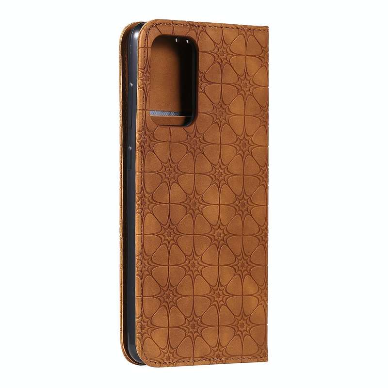 For Samsung Galaxy A72 5G / 4G Lucky Flowers Embossing Pattern Magnetic Horizontal Flip Leather C...