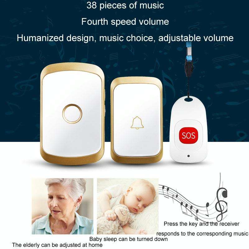 CACAZI C20 Two To Three Wireless Pager For The Elderly Home Care Waterproof Emergency Pager, EU P...