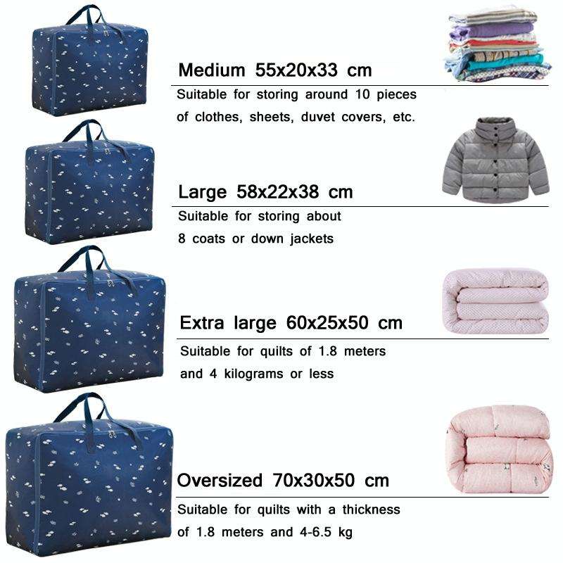 Oxford Cloth Quilt Moisture-Proof & Waterproof Storage Bag Zipper Portable Moving Luggage Bag, Sp...