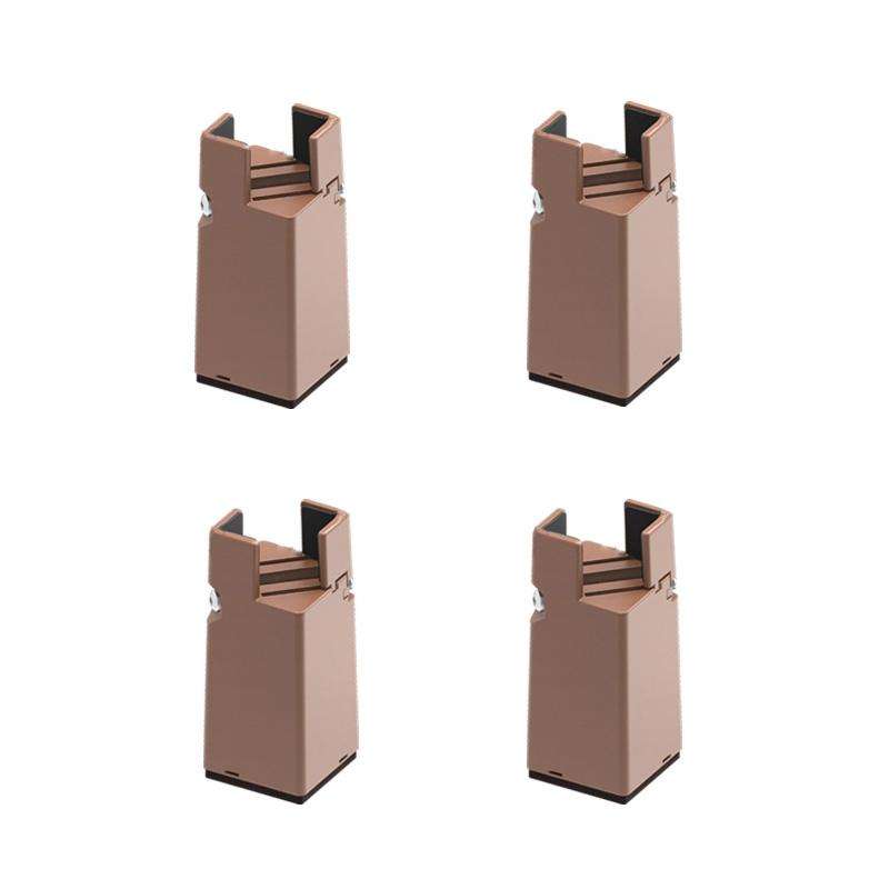 4pcs/set Adjustable Furniture Heightening Feet Pad, Size: 75mm High(Brown Clip Chair Foot For 22-...