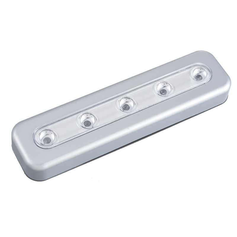 5 LEDs High Lighting Long Touch Light LED Night Light Pat Lamp(Silver)