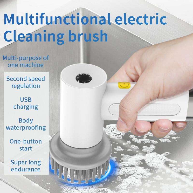 Multifunctional Handheld Cordless Electric Cleaning Brush(Ivory White)