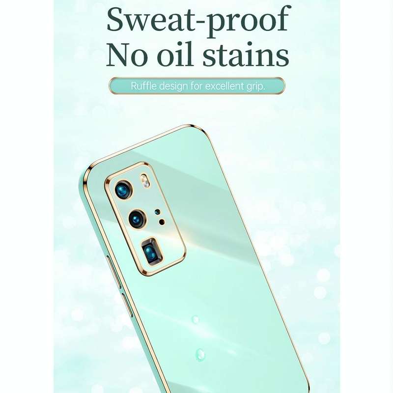 For Huawei P40 Pro XINLI Straight 6D Plating Gold Edge TPU Shockproof Case(Black)