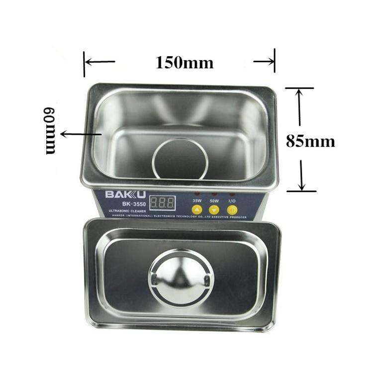 BAKU BK-3550 35W / 50W Adjustable 0.8L LCD Display Ultrasonic Cleaner, AC 220V, EU Plug