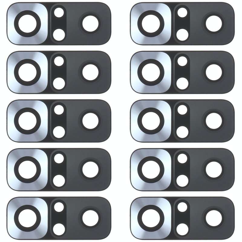 10 PCS Back Camera Lens for Xiaomi Redmi Note 10 4G M2101K7AI M2101K7AG(Silver)