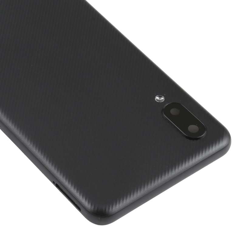 For Samsung Galaxy A02 Battery Back Cover with Camera Lens Cover (Black)