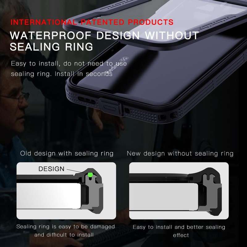 For Xiaomi Redmi Note 12 Pro 5G Global RedPepper IP68 Life Waterproof Phone Case(Black)