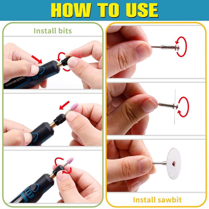 55-in-1 Rechargable Mini Electric Grinder Kit 3-speed Adjustable Miniature Electric Drill Manicur...