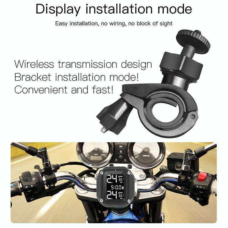 M4 Motorcycles Tire Pressure Monitor with Holder (Black)