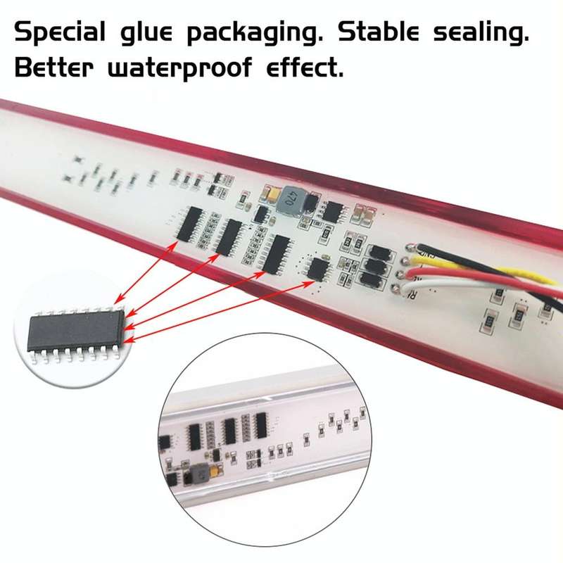 2 PCS 72LEDs Two-color Brake Turn Tail Light(Red Shell Red Light + Flowing Yellow Light)