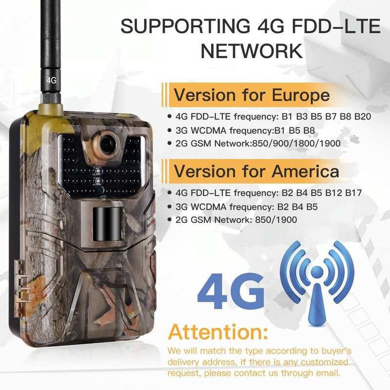 HC-900LTE 20MP 2K Wildlife Hunting Trail Camera Photo Traps Night Vision 4G SMS MMS SMTP Cellular...