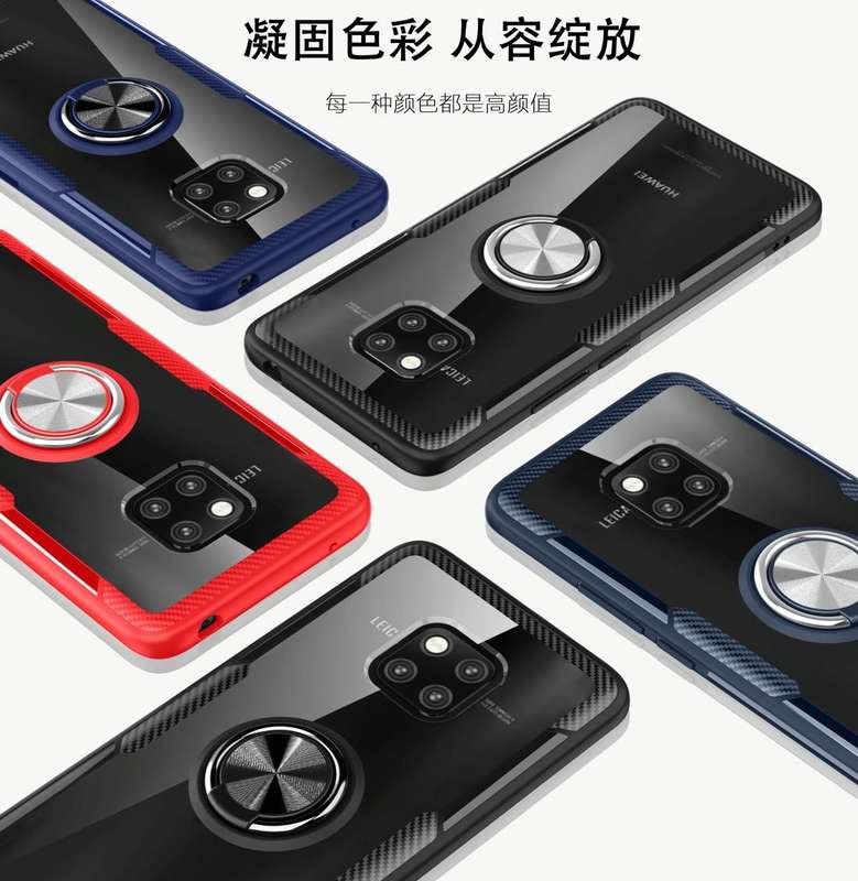 Scratchproof TPU + Acrylic Ring Bracket Protective Case for Huawei Mate 20 Pro(Black)