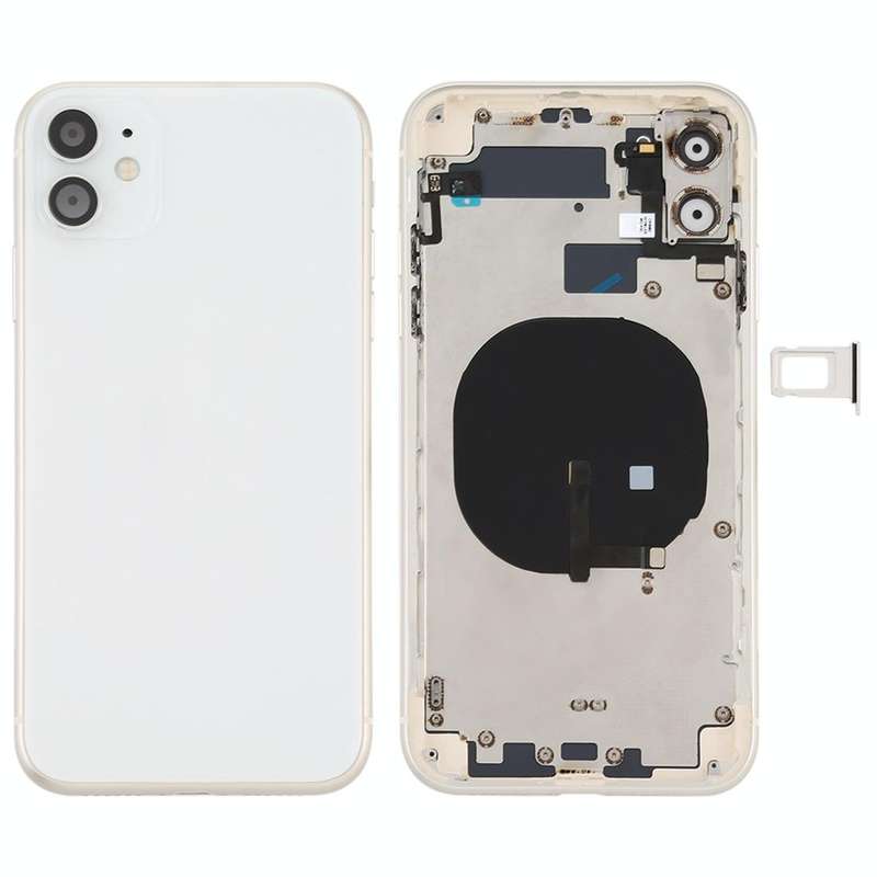 Battery Back Cover (with Side Keys & Card Tray & Power + Volume Flex Cable & Wireless Charging Mo...