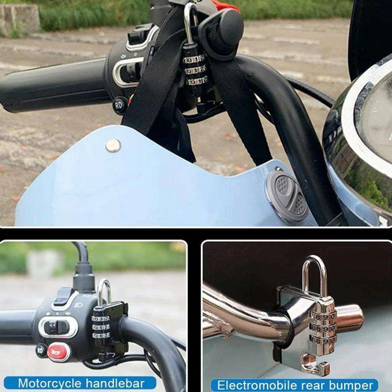 Motorcycle Helmet Anti-Theft Lock Fixed Helmet Combination Padlock, Color: Black