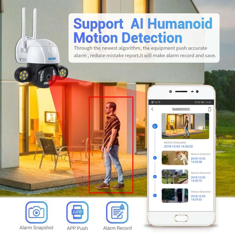 ESCAM QF233 3.0 Million Pixels Smart WiFi IP Camera, Support Auto Tracking & Night Vision & Two W...