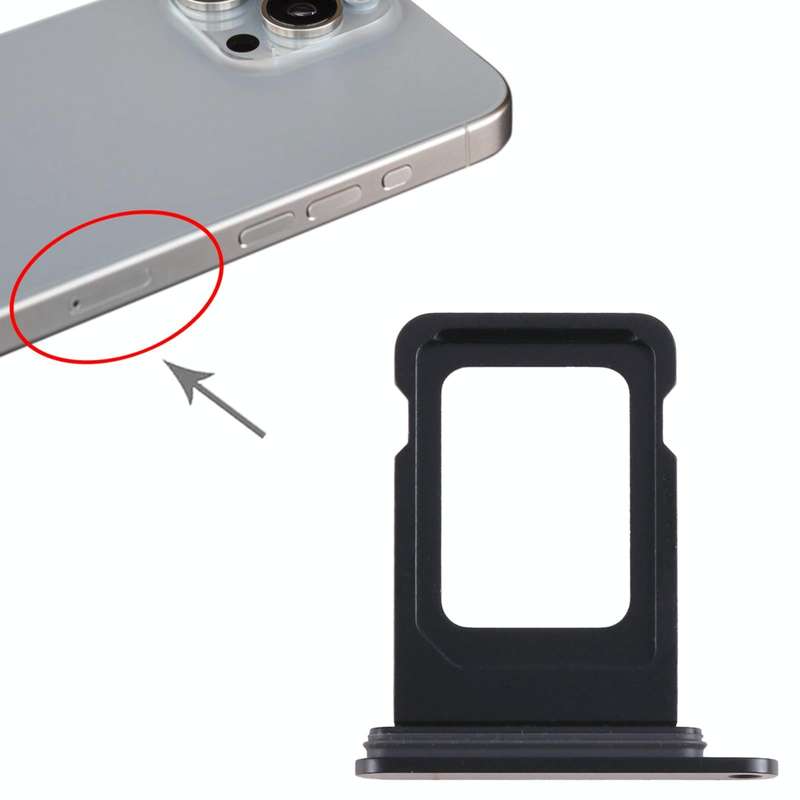 For iPhone 15 Pro Max SIM Card Tray (Black)