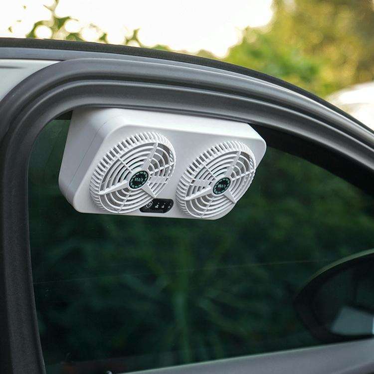 USB Interface Car Cooling Device Car Exhaust Air Circulation Exhaust Fan Car Changing Fan(White)