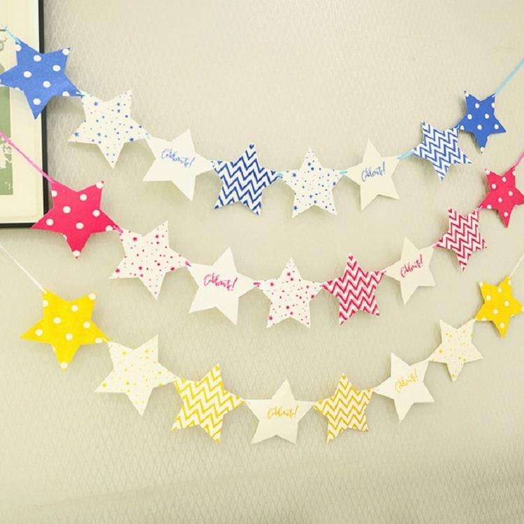 Five-pointed Star Pull Flower Bunting Birthday Holiday Party Decoration Store Dress up Layout Sup...