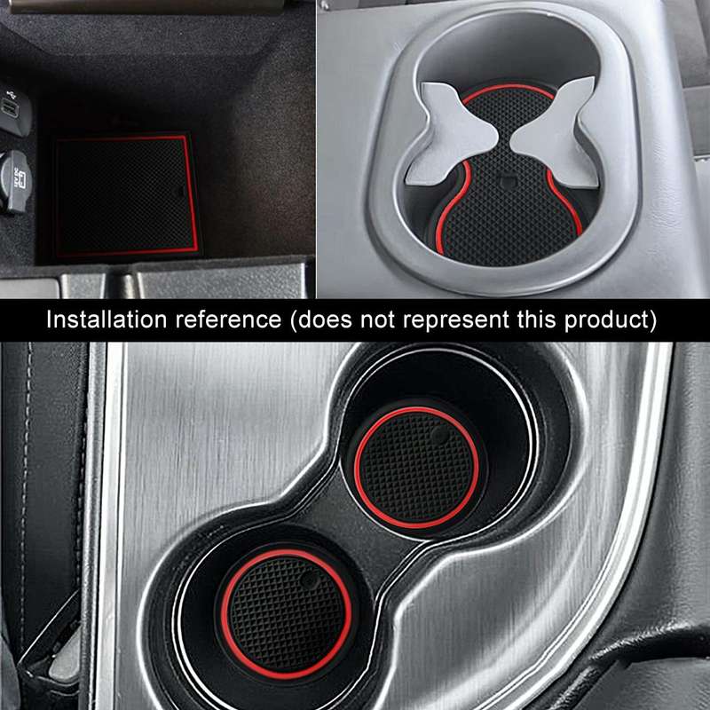 Car Water Cup Gate Slot Mats Plastic Red Anti-Slip Interior Door Pad for Toyota Vios 2017