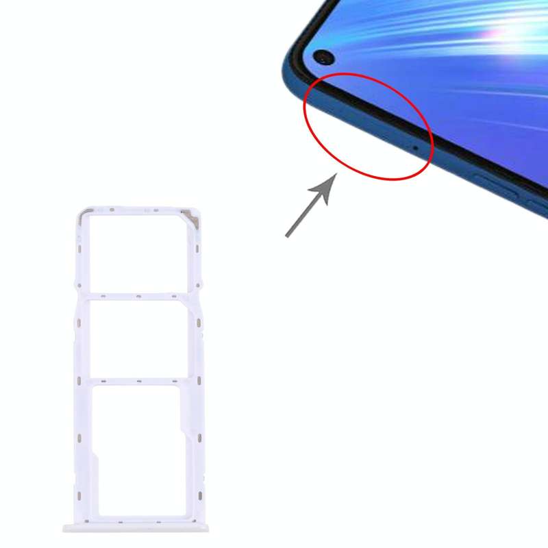 For OPPO Realme 6  SIM Card Tray + SIM Card Tray + Micro SD Card Tray (White)