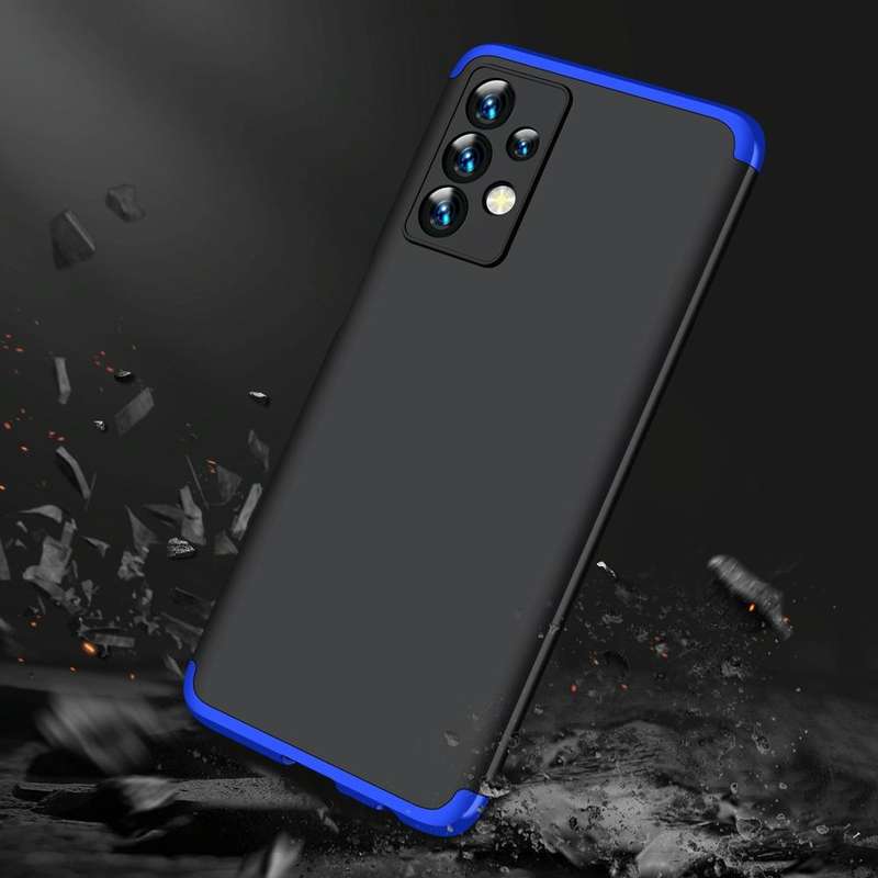 For Samsung Galaxy A23 GKK Three Stage Splicing Full Coverage PC Phone Case(Black Blue)