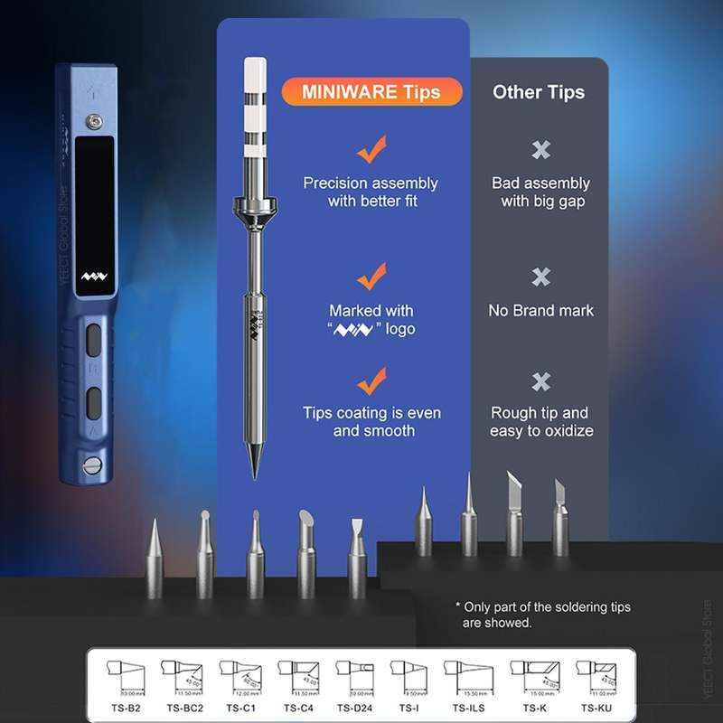 MINIWARE TS101 PD DC Soldering Iron 90W Portable Soldering Pen(With C4 Soldering Iron Head)