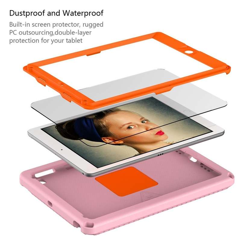 For iPad 5 / 7 / 6 / 8 / 9 EVA + PC Shockproof Tablet Case with Waterproof Frame(Pink)
