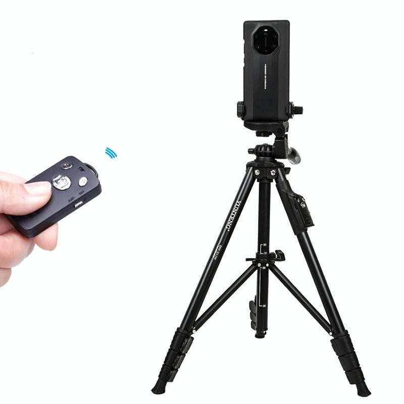 YUNTENG 211N Aluminum Tripod Mount with Bluetooth Remote Control & 3-Way Head & Phone Clamp