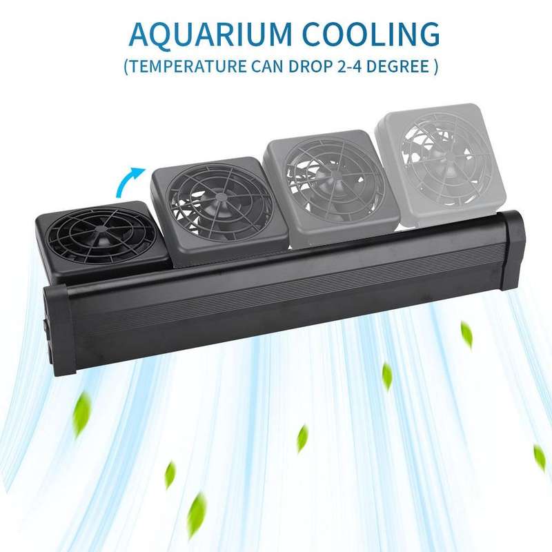 Fish Tank Cooling Fan Cooling Silent Aquarium Fan, Specification: 2 Head EU Plug