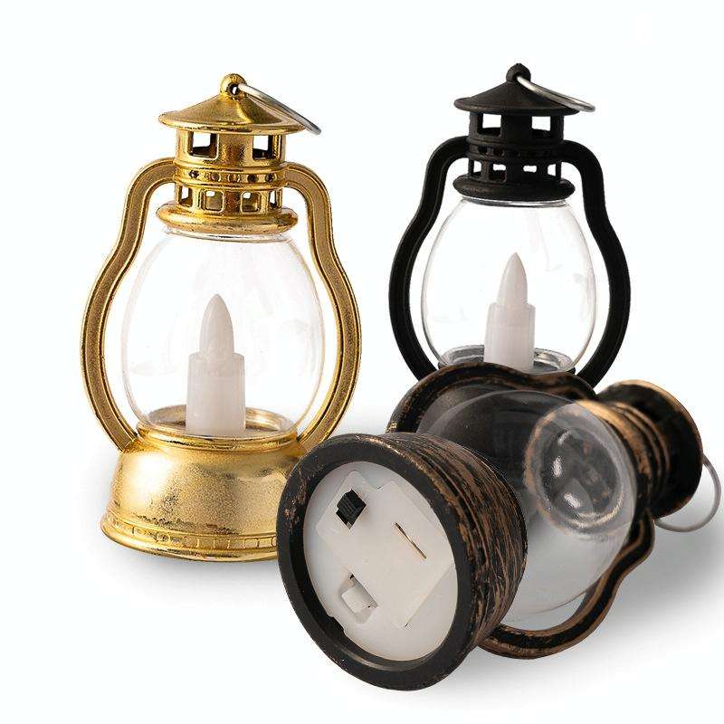 Retro Portable Kerosene Lamp Bar Home Christmas Decoration Lights, Color: Black