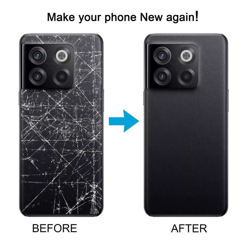 For OnePlus 10T Battery Back Cover with Camera Lens Cover(Black)