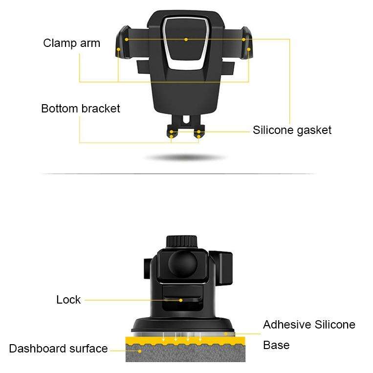 Multifunctional Telescopic Car Phone Holder(Gold)