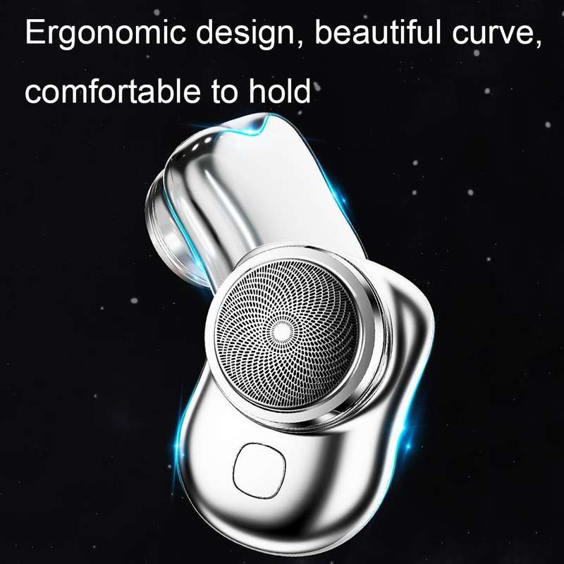 Electric Mini Shaver USB Rechargeable Waterproof Portable Razor(Silver)