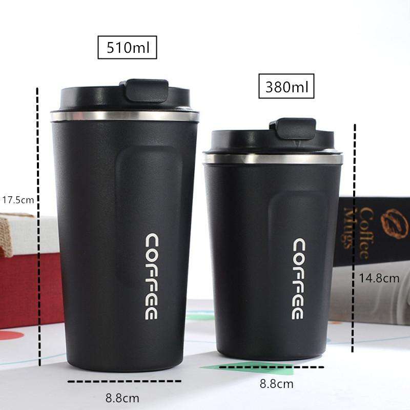 Double Stainless steel 304 Coffee Mug Car Thermos Mug Travel Thermo Cup 380ml(White)