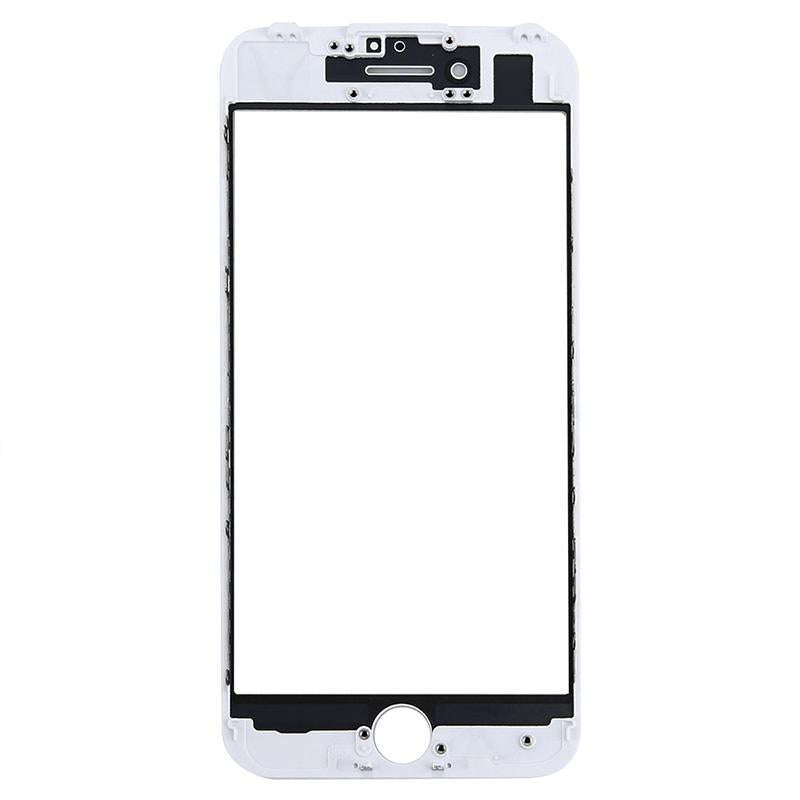 Front Screen Outer Glass Lens with Front LCD Screen Bezel Frame for iPhone 7 (White)