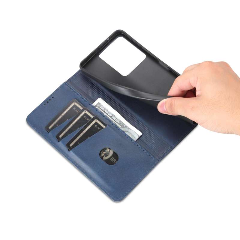 For vivo Y36 Global AZNS Magnetic Calf Texture Leather Phone Case(Dark Blu)