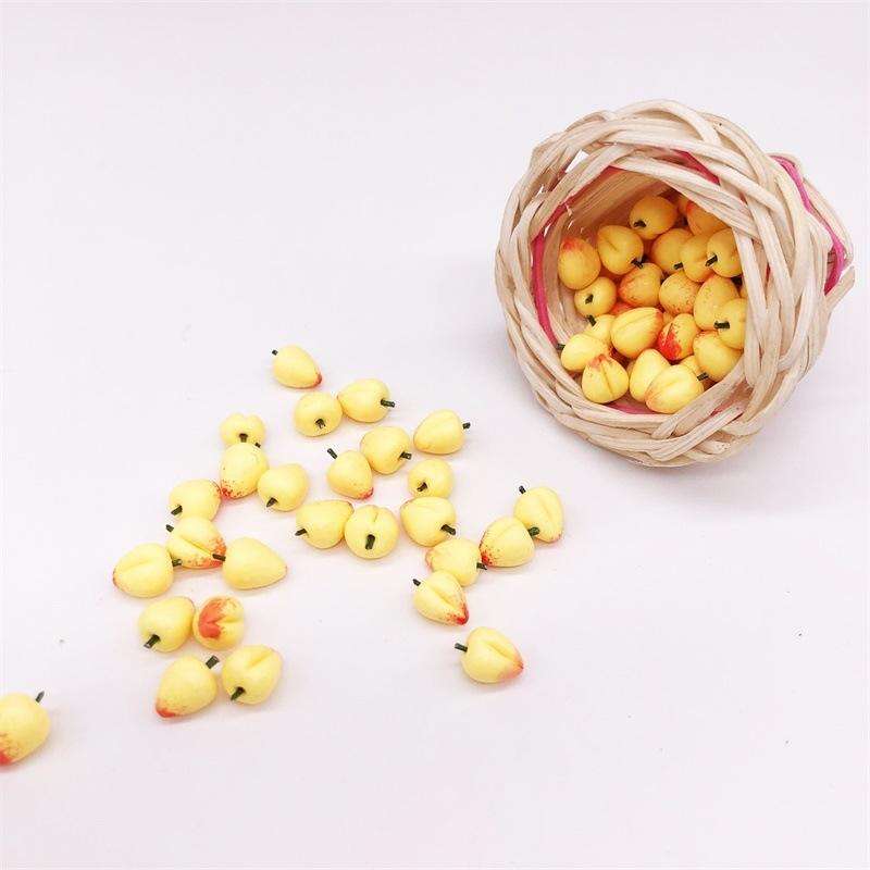 30 PCS / 3 Packs 1:12 Mini Doll House Simulation Peach Kitchen Food Play Accessories Miniature Fr...