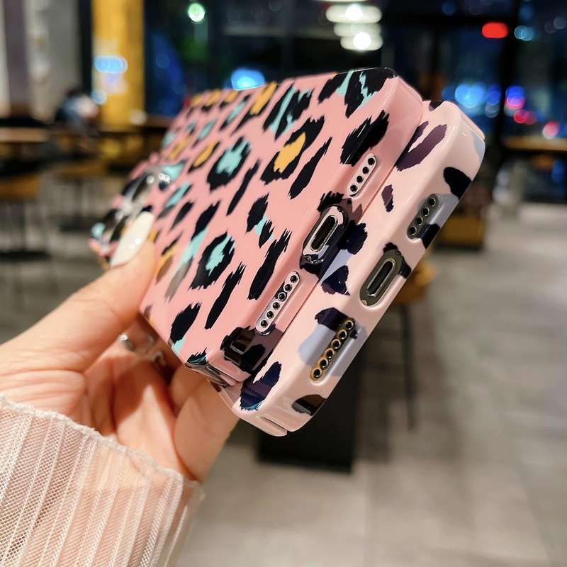 For iPhone 14 Pattern PC Shockproof Protective Phone Case(Gray Leopard Print)