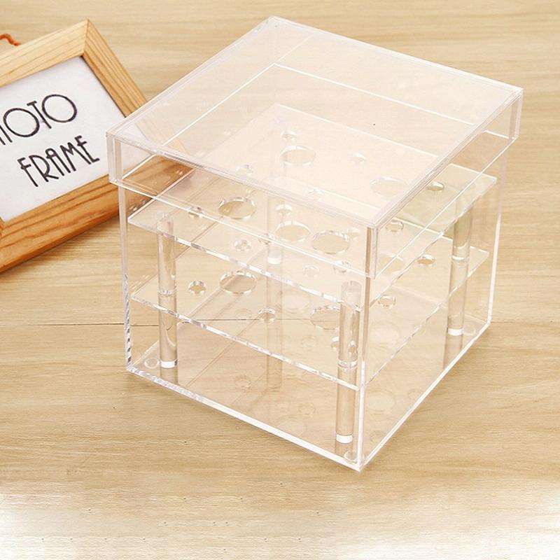 Square Transparent Acrylic Gift Box Flower Box, Specification: 4 Holes