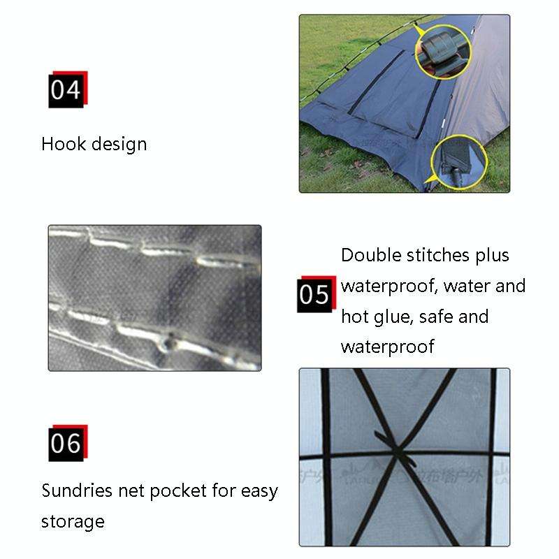 LADUTA Outdoor Self-Driving Tour Barbecue Camping Car Side Tent Car Tail Extension Tent Supplies(...