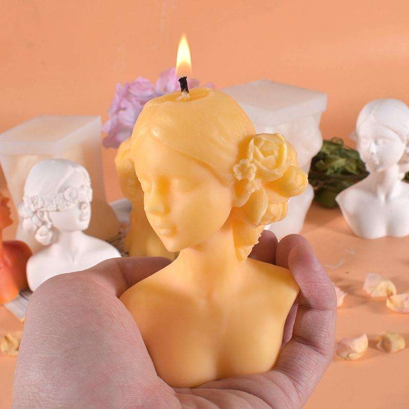 Aromatherapy Plaster Mold Rose Beauty Candle Silicone Mold, Style: Close Eyes