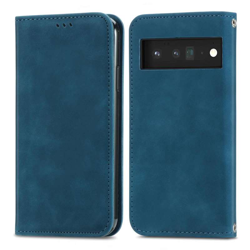 For Google Pixel 6 Pro Retro Skin Feel Business Magnetic Horizontal Flip Leather Case With Holder...