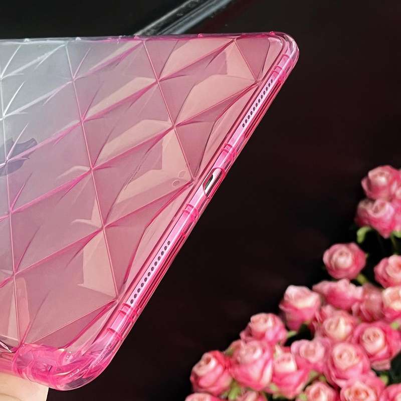 For iPad Air 11 2024 / iPad Pro 11 Gradient Diamond Plaid TPU Tablet Case(Gradient Pink)