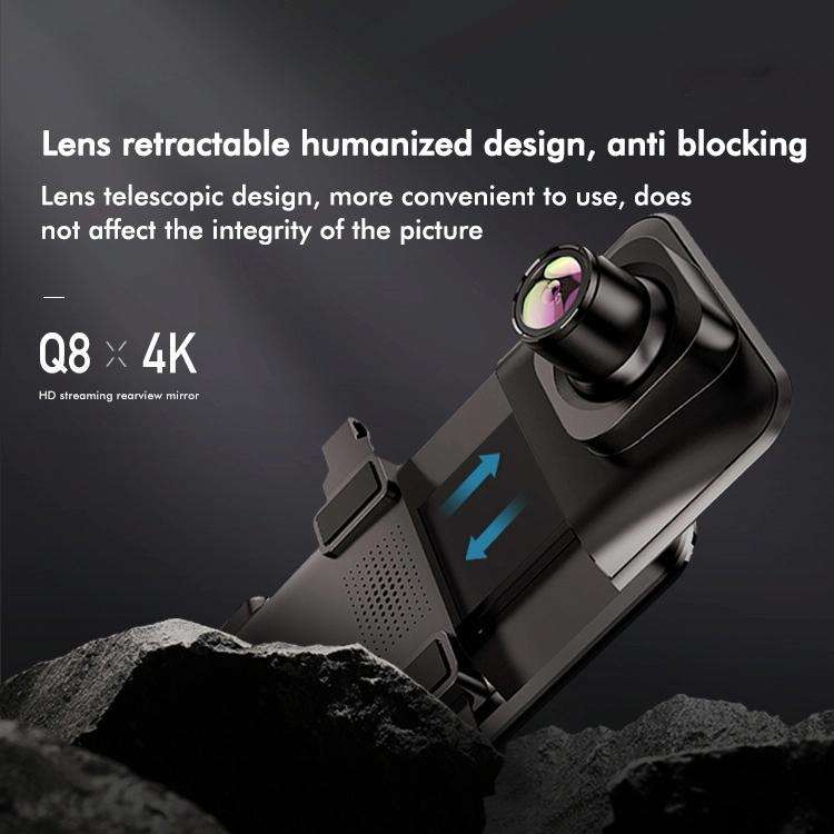 Anytek Q8 4K HD Large Screen Car Recorder Double Record Reversing Image Rear View Mirror Night Vi...